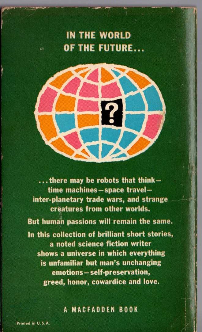 Clifford D. Simak  ALL THE TRAPS OF EARTH magnified rear book cover image