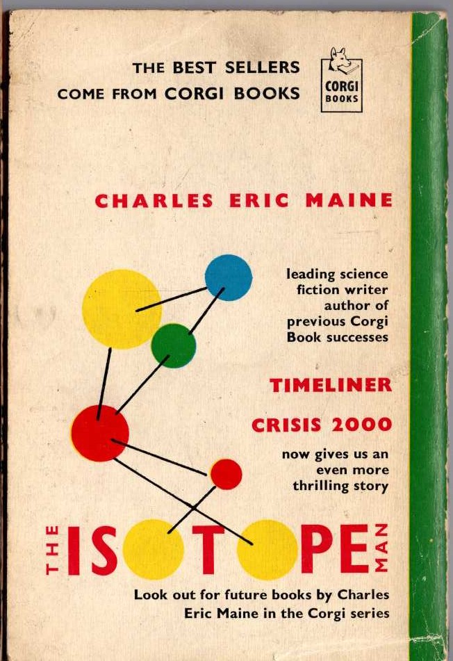 Charles Eric Maine  THE ISOTOPE MAN magnified rear book cover image