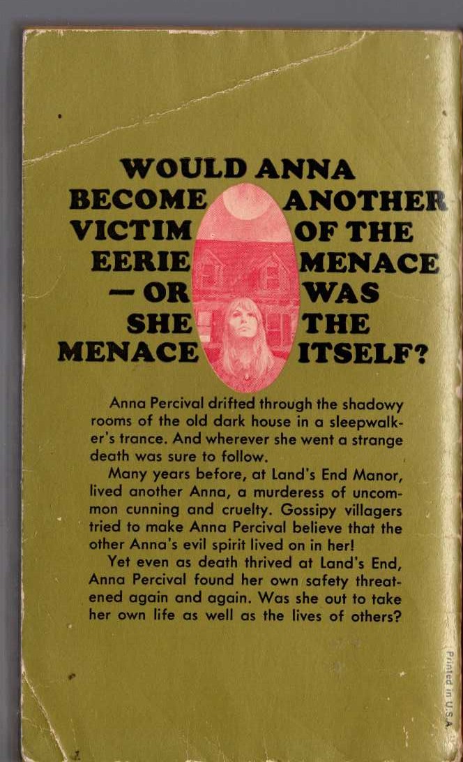 Marilyn Ross  MEMORY OF EVIL magnified rear book cover image