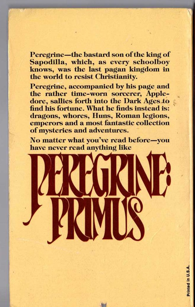 Avram Davidson  PEREGRINE: PRIMUS magnified rear book cover image
