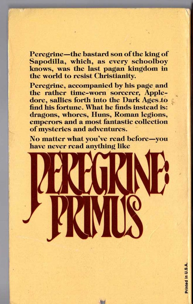 Avram Davidson  PEREGRINE: PRIMUS magnified rear book cover image