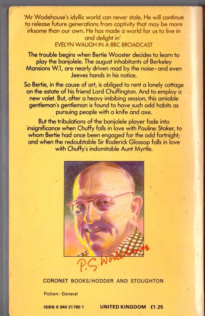 P.G. Wodehouse  THANK YOU, JEEVES magnified rear book cover image