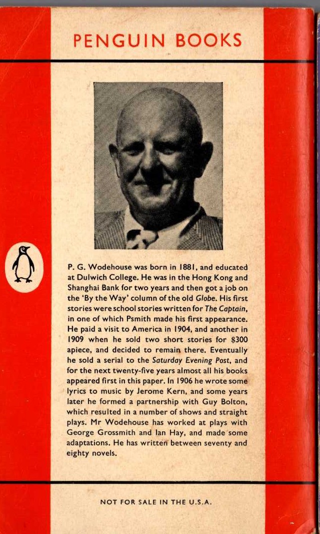 P.G. Wodehouse  THE LITTLE NUGGET magnified rear book cover image