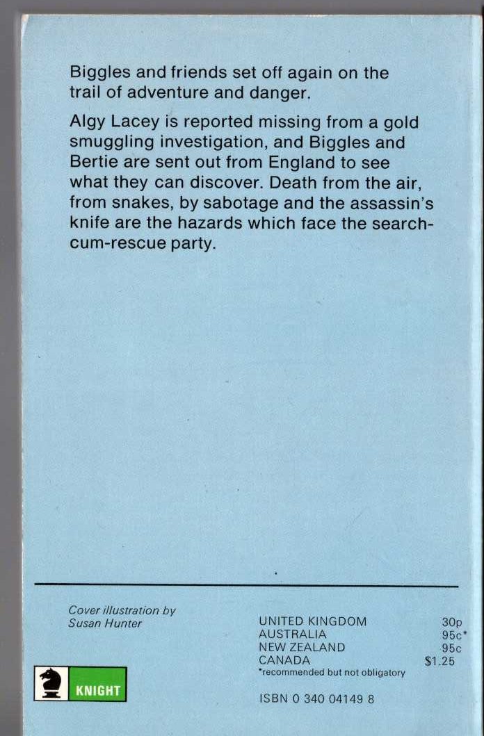 Captain W.E. Johns  BIGGLES IN THE TERAI magnified rear book cover image