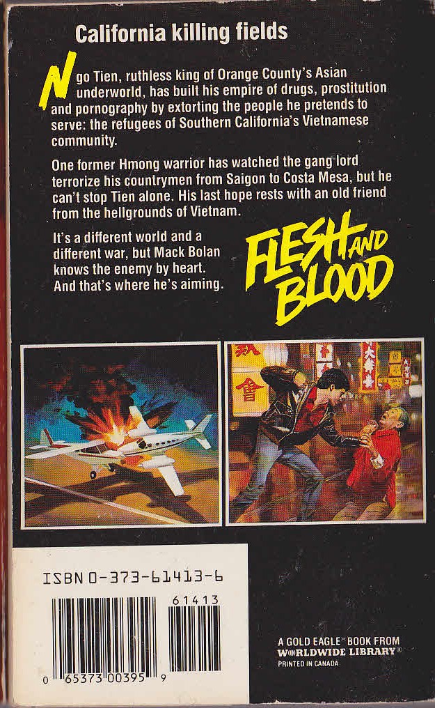 Don Pendleton  MACK BOLAN: FLESH AND BLOOD magnified rear book cover image