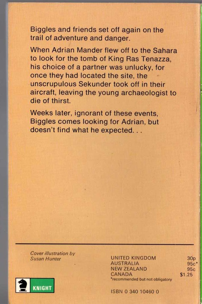 Captain W.E. Johns  BIGGLES AND THE PLOT THAT FAILED magnified rear book cover image