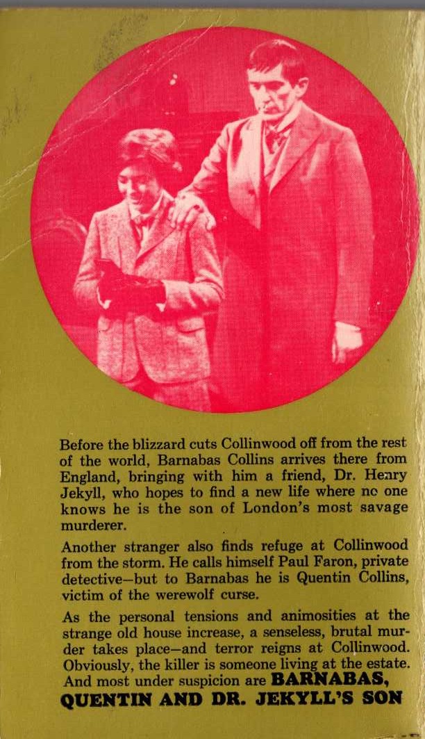 Marilyn Ross  BARNABAS, QUENTIN AND DR. JEKYLL'S SON magnified rear book cover image