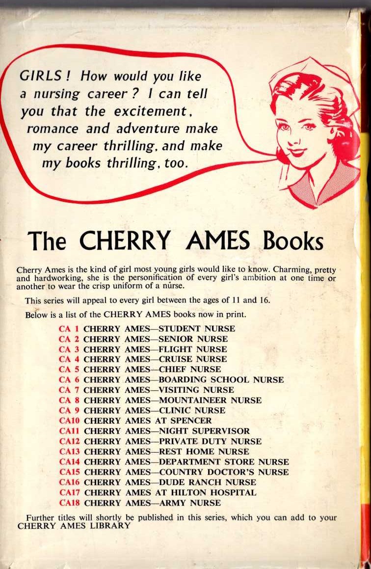 CHERRY AMES DUDE RANCH NURSE magnified rear book cover image