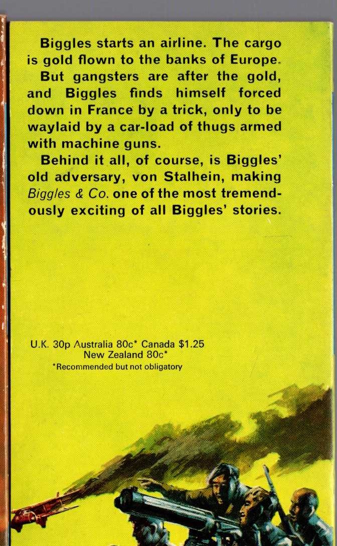 Captain W.E. Johns  BIGGLES & CO. magnified rear book cover image