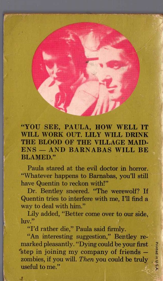 Marilyn Ross  BARNABAS, QUENTIN AND THE GRAVE ROBBERS magnified rear book cover image