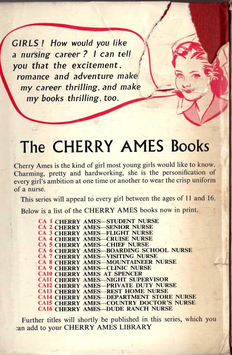 CHERRY AMES REST HOME NURSE magnified rear book cover image