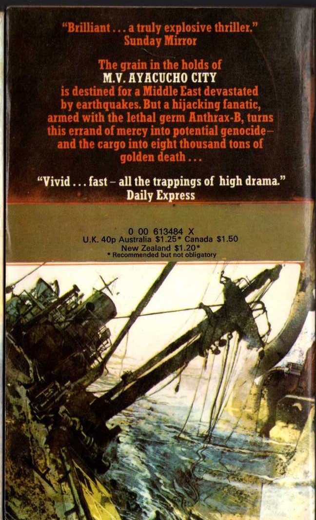 Brian Callison  A PLAGUE OF SAILORS magnified rear book cover image