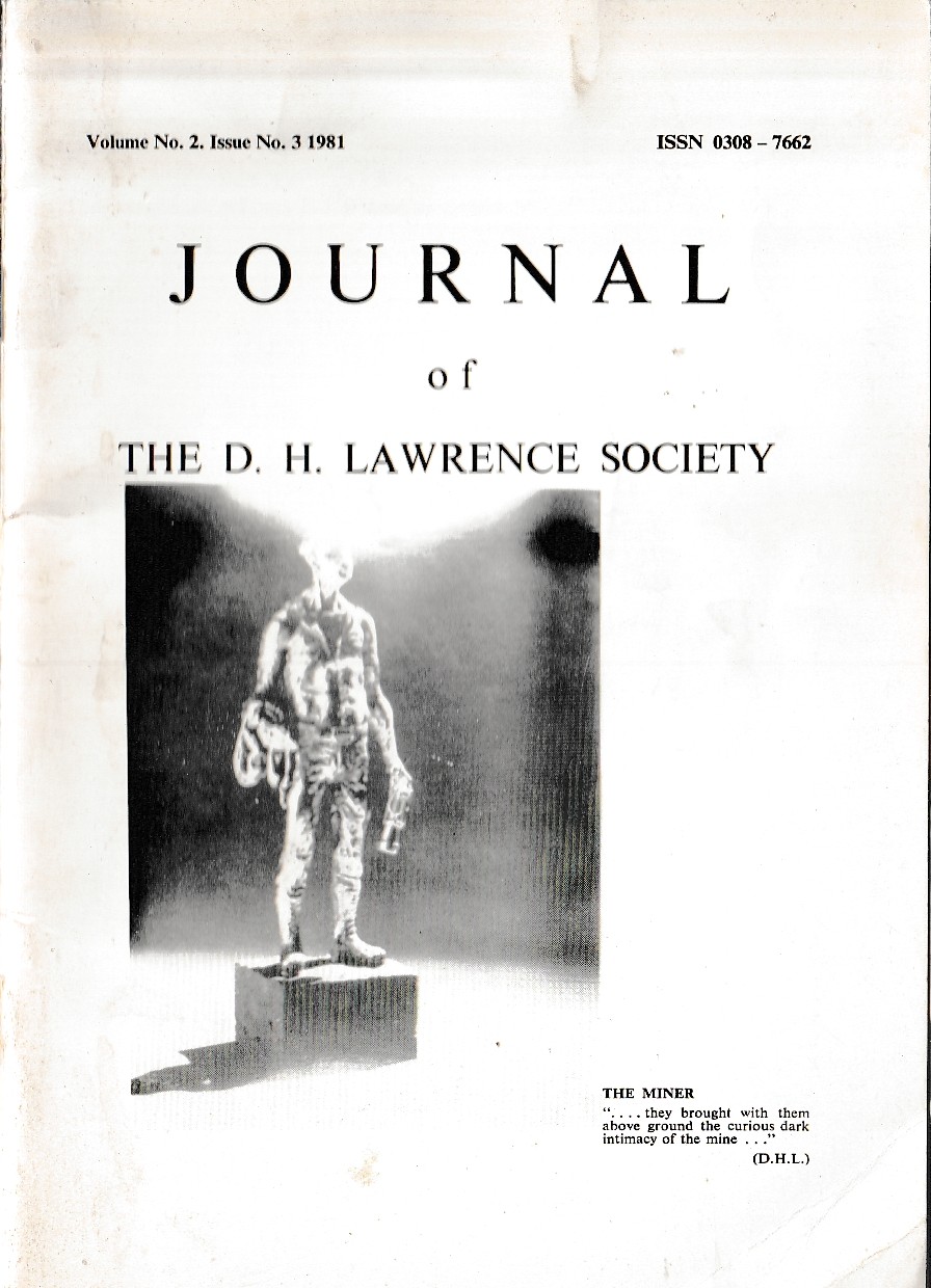 D.H. Lawrence  JOURNAL OF THE D.H.LAWRENCE SOCIETY. Vol.2. No.3 front book cover image