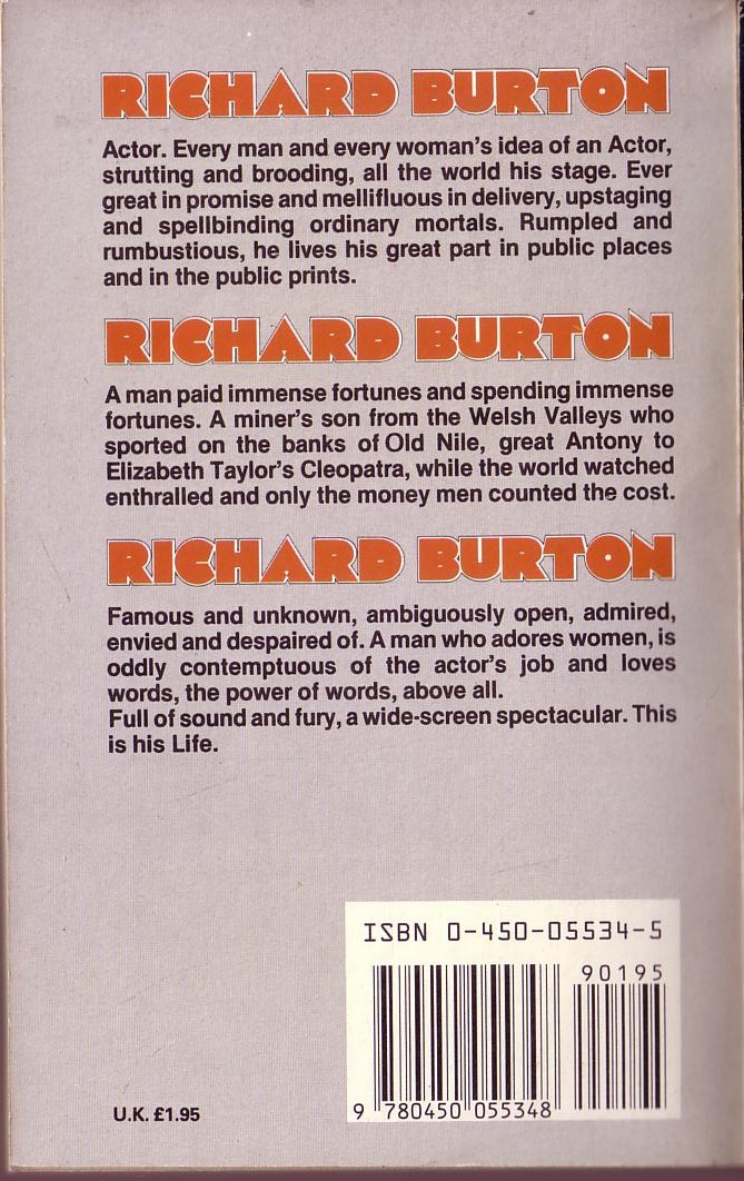 Paul Ferris  RICHARD BURTON magnified rear book cover image