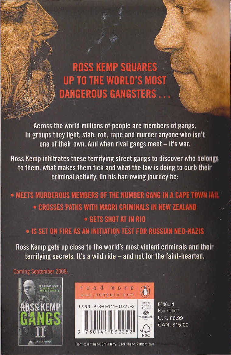 Ross Kemp  GANGS magnified rear book cover image