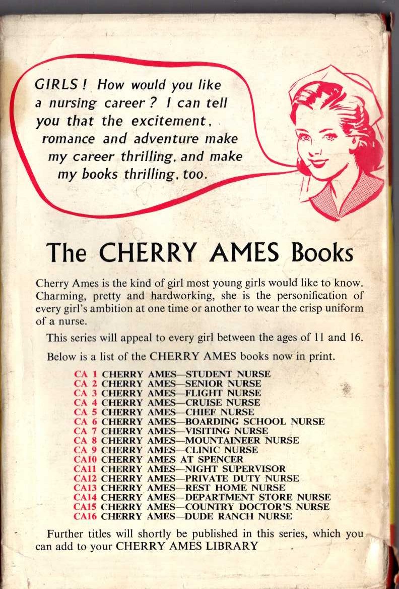 CHERRY AMES DEPARTMENT STORE NURSE magnified rear book cover image