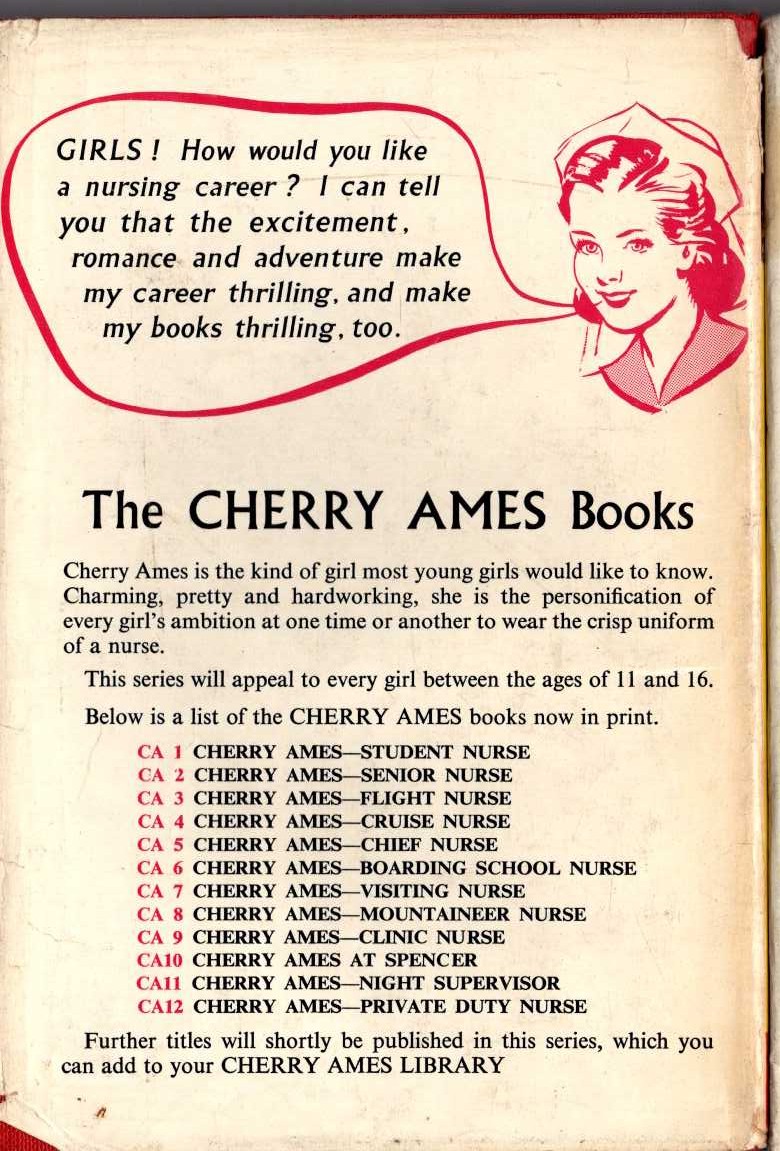 CHERRY AMES NIGHT SUPERVISOR magnified rear book cover image