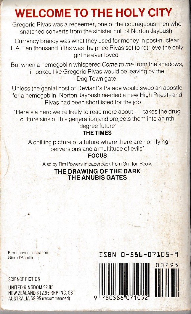 Tim Powers  DINNER AT DEVIANT'S PLACE magnified rear book cover image