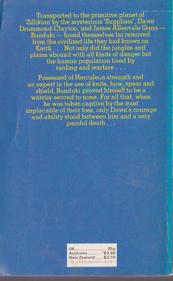 J.T. Edson  FEARLESS MASTER OF THE JUNGLE magnified rear book cover image