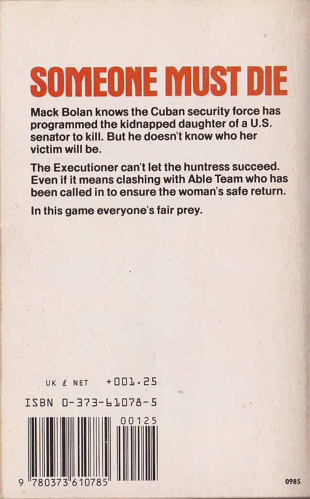 Don Pendleton  MACK BOLAN: DEATH GAMES magnified rear book cover image
