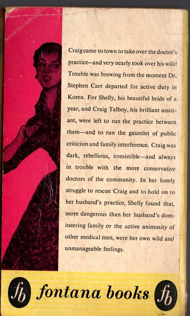 Elizabeth Seifert  THE DOCTOR DISAGREES magnified rear book cover image