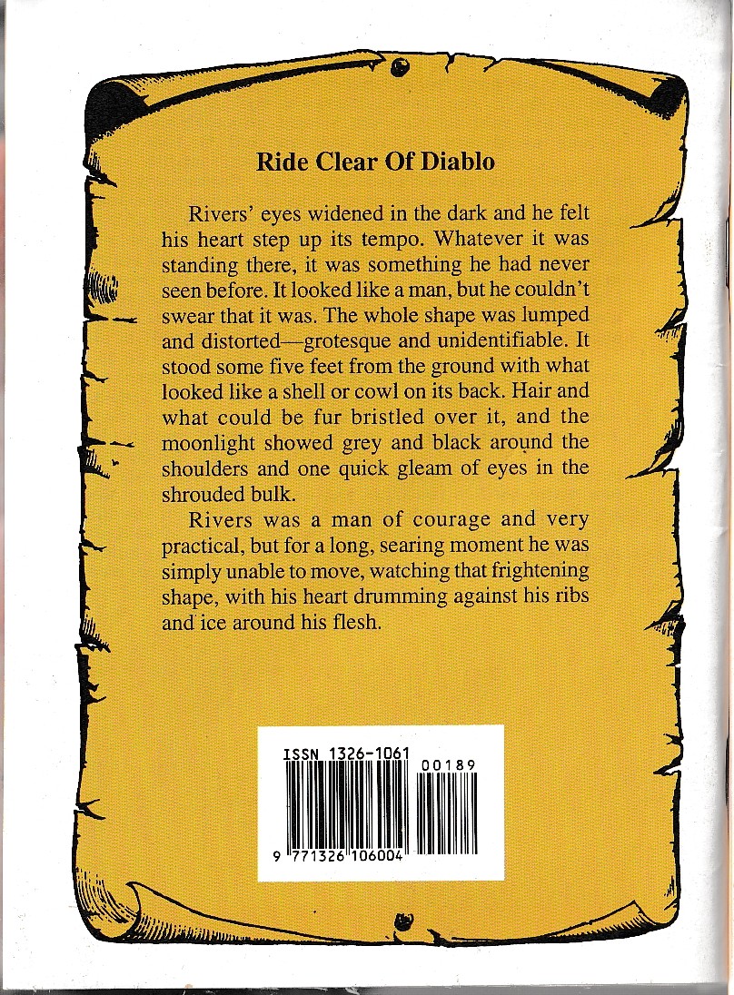 Emerson Dodge  RIDE CLEAR OF DIABLO magnified rear book cover image