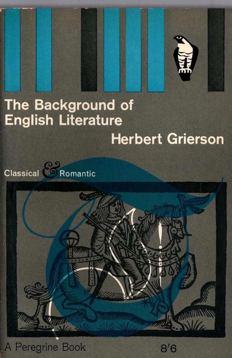 Herbert Grierson  THE BACKGROUND OF ENGLISH LITERATURE front book cover image