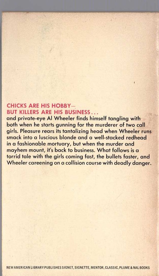 Carter Brown  THE BODY magnified rear book cover image