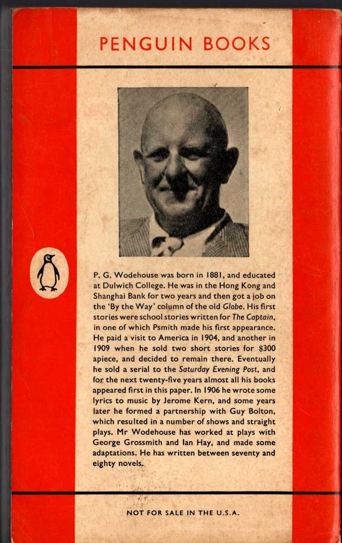 P.G. Wodehouse  THE LITTLE NUGGET magnified rear book cover image