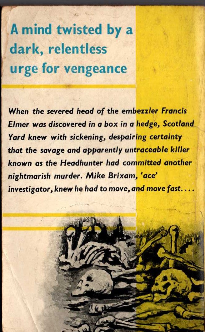 Edgar Wallace  THE AVENGER magnified rear book cover image