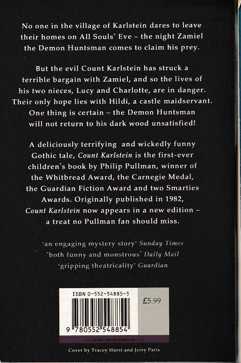 Philip Pullman  COUNT KARLSTEIN magnified rear book cover image