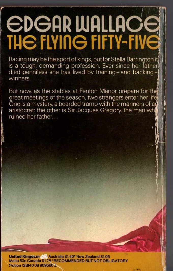 Edgar Wallace  THE FLYING FIFTY-FIVE magnified rear book cover image