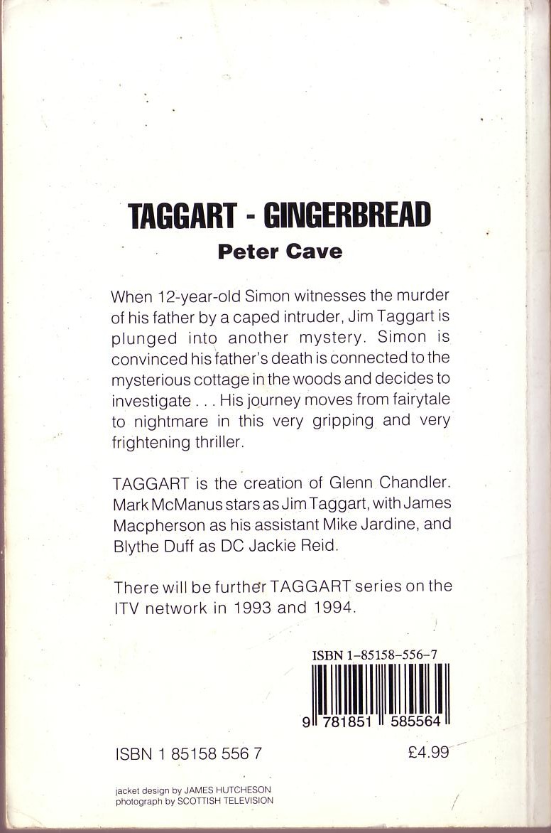 Peter Cave  TAGGART: GINGERBREAD (Mar McManus) magnified rear book cover image