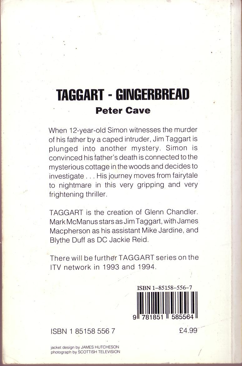 Peter Cave  TAGGART: GINGERBREAD (Mark McManus) magnified rear book cover image