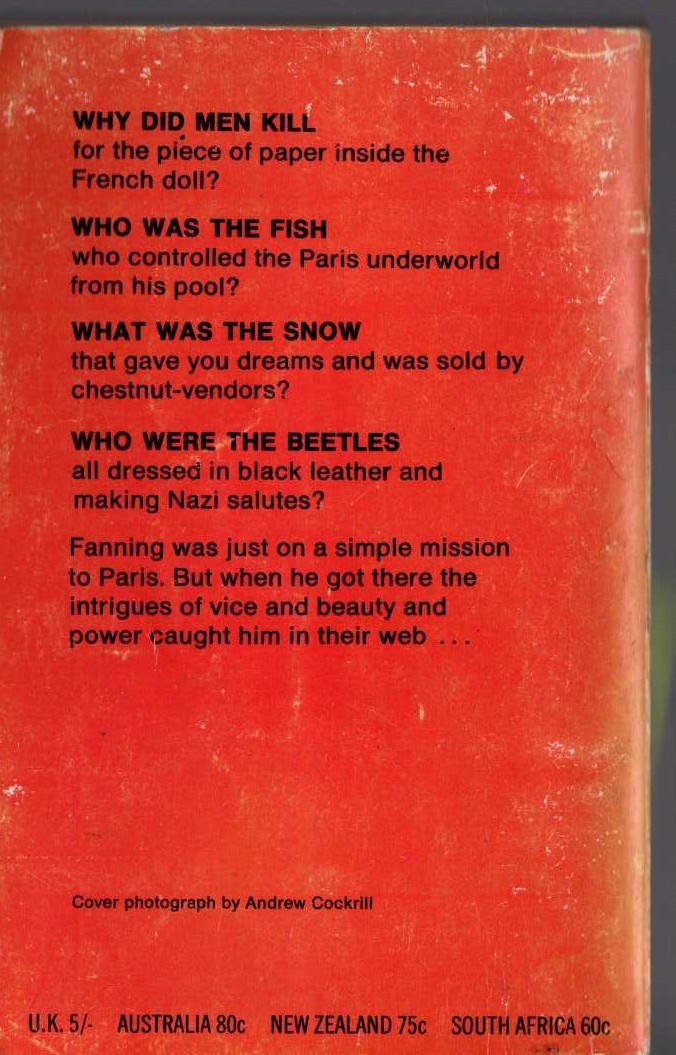 Vincent McConnor  THE FRENCH DOLL magnified rear book cover image