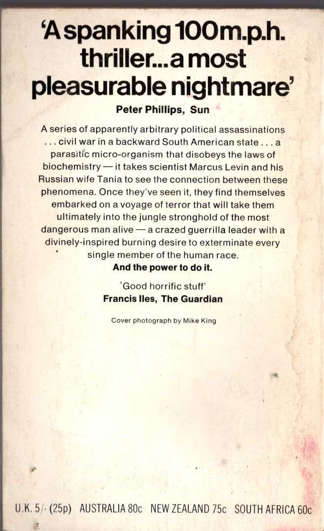 John Blackburn  THE YOUNG MAN FROM LIMA magnified rear book cover image