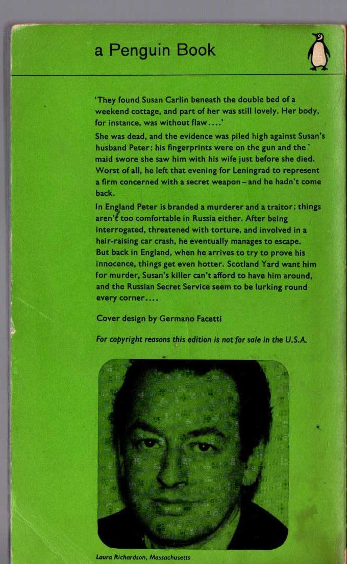 John Blackburn  DEAD MAN RUNNING magnified rear book cover image