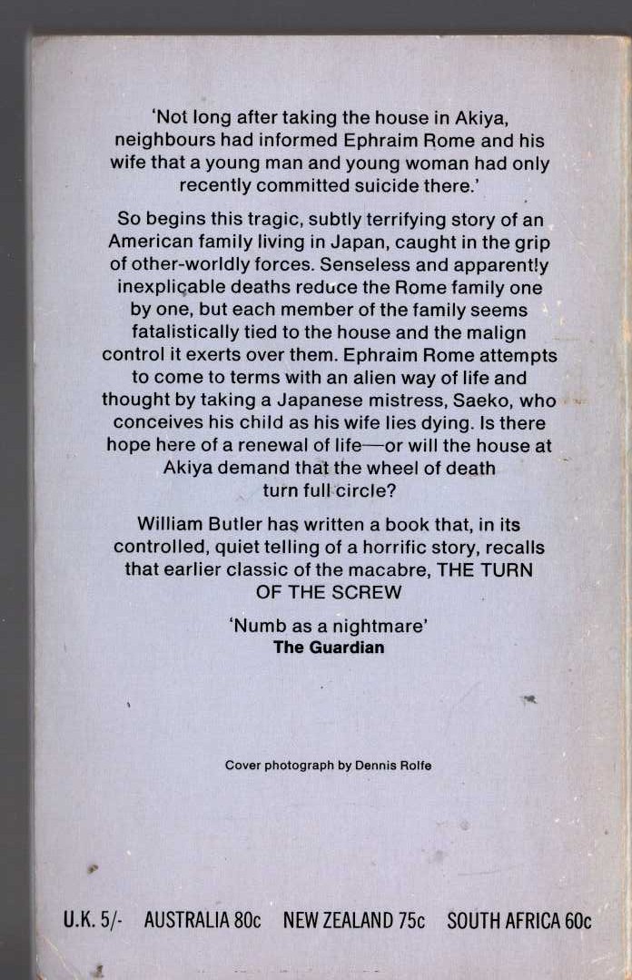 William Butler  THE HOUSE AT AKIYA magnified rear book cover image