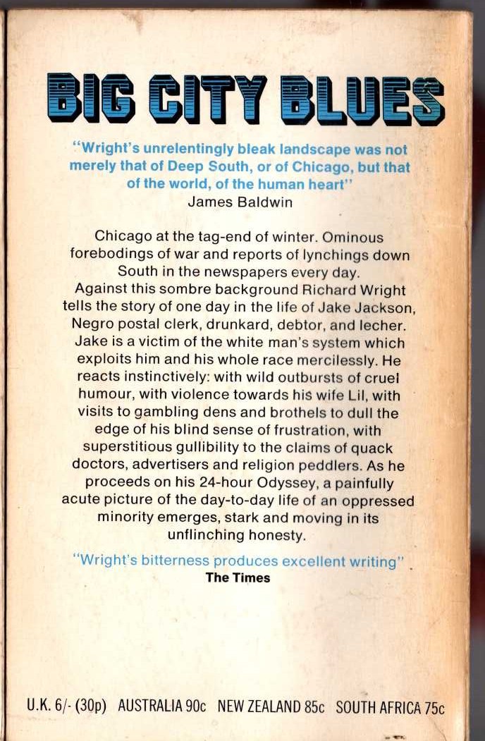 Richard Wright  LAWD TODAY magnified rear book cover image