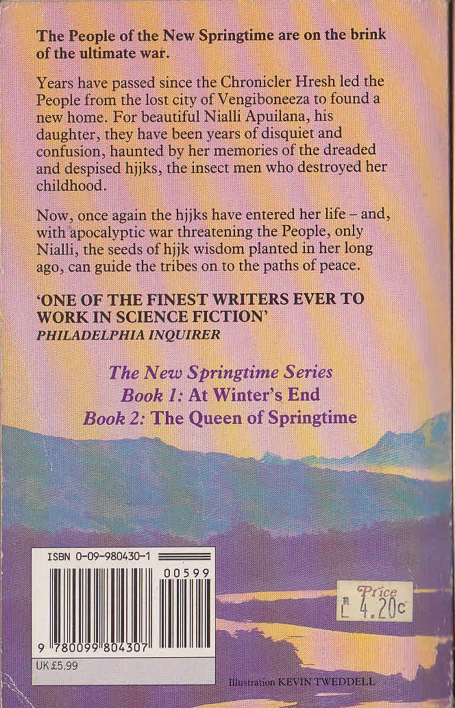 Robert Silverberg  THE QUEEN OF SPRINGTIME magnified rear book cover image