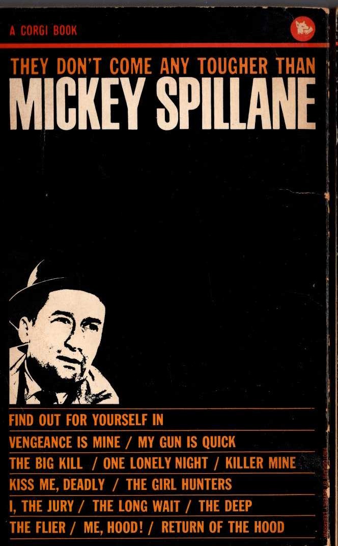 Mickey Spillane  KILLER MINE magnified rear book cover image