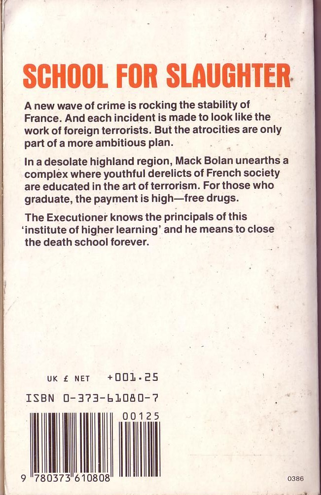 Don Pendleton  MACK BOLAN: RUNNING HOT magnified rear book cover image