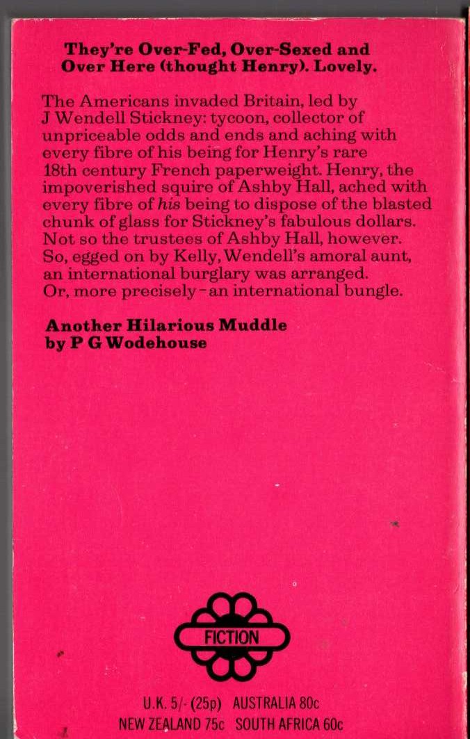 P.G. Wodehouse  COMPANY FOR HENRY magnified rear book cover image