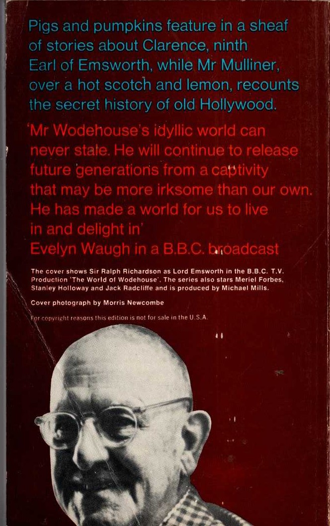 P.G. Wodehouse  BLANDINGS CASTLE (Sir Ralph Richardson) magnified rear book cover image