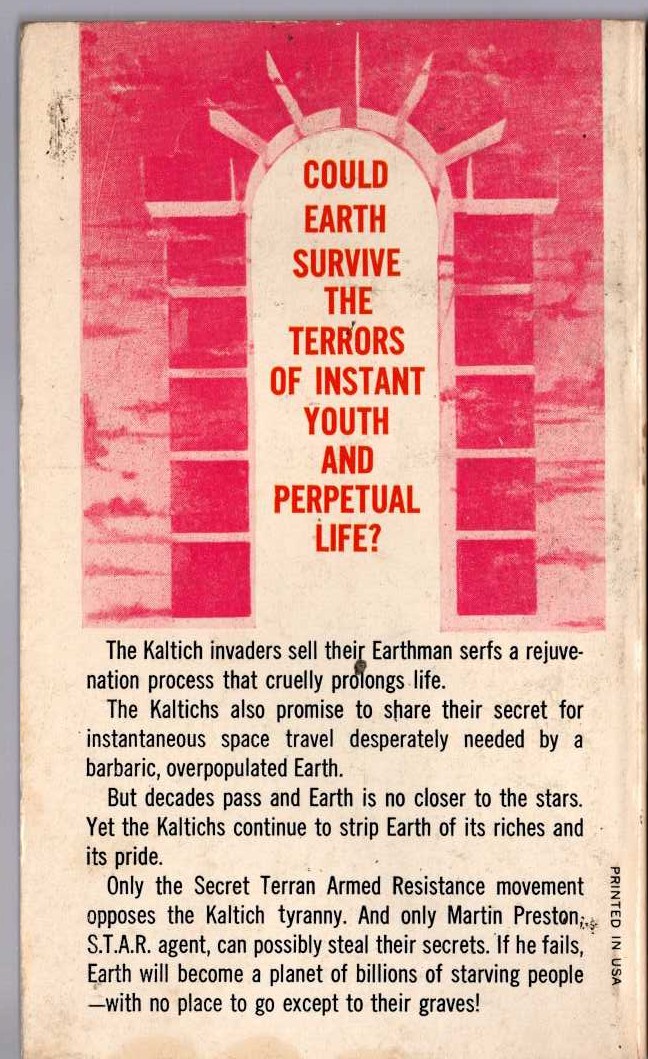 E.C. Tubb  S.T.A.R. FLIGHT magnified rear book cover image