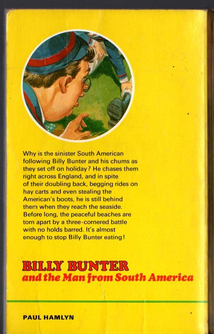 Frank Richards  BILLY BUNTER AND THE MAN FROM SOUTH AMERICA magnified rear book cover image