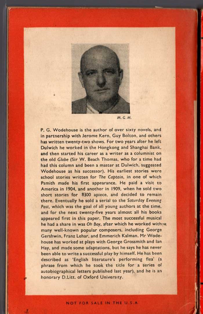 P.G. Wodehouse  QUICK SERVICE magnified rear book cover image