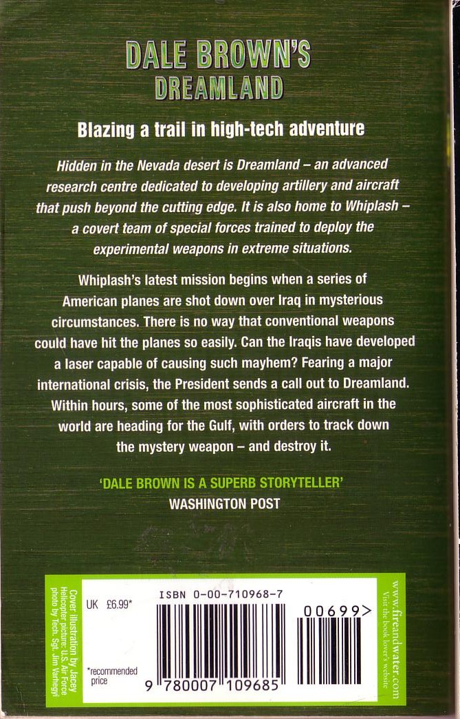 Dale Brown  DREAMLAND: RAZOR'S EDGE magnified rear book cover image