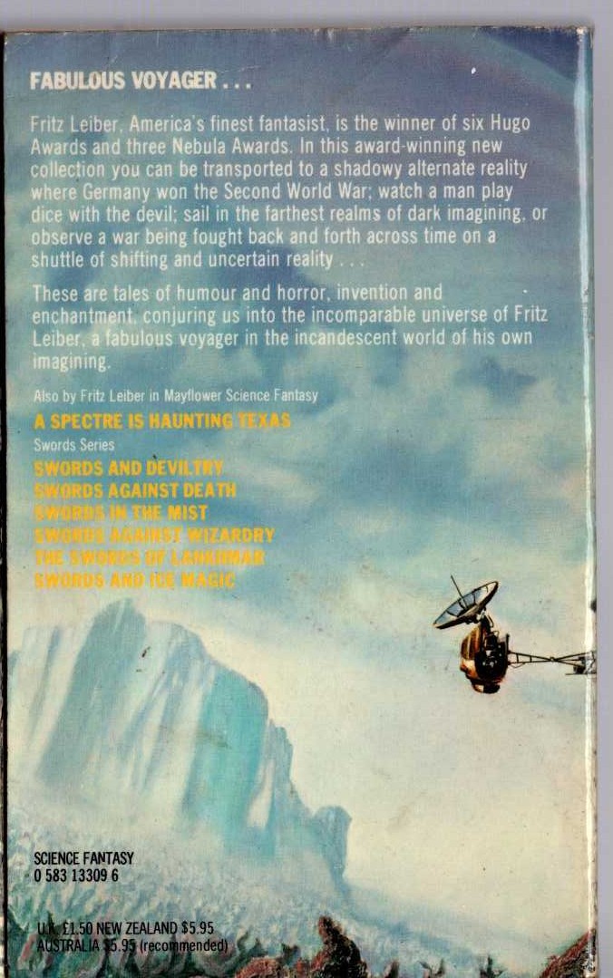 Fritz Leiber  SHIP OF SHADOWS magnified rear book cover image