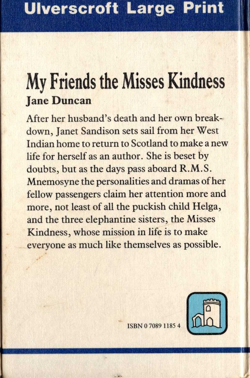 MY FRIENDS THE MISSES KINDNESS magnified rear book cover image